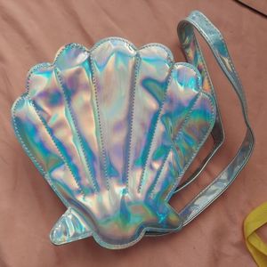 Holographic sea shell shoulder bag